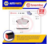 Brake Pads Set fits MERCEDES CLA220 C117, X117 Front 2.0 2.2D 13 to 19 Brembo