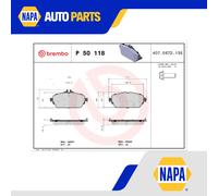 Brake Pads Set fits MERCEDES E220D 2.0D Front 2016 on Brembo 0004208700 Quality