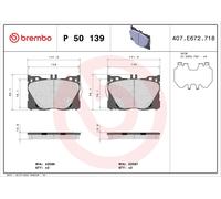 Brake Pads Set fits MERCEDES E350D 2.9D Front 2018 on OM656.929 Brembo Quality