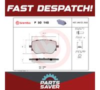 Brake Pads Set fits MERCEDES GLA45 AMG H247 2.0 Rear 2020 on M139.980 Brembo New