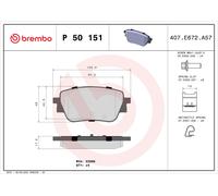 Brake Pad Set For Disc Brake Rear CBI System Fits Mercedes-Benz BREMBO P50151