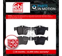 Brake Pads Set fits MERCEDES GLC220 C253, X253 2.2D Rear 15 to 19 OM651.921 Febi