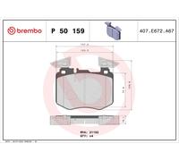 Brake Pads Set fits MERCEDES GLC300 C253, X253 2.0 Front 2015 on Brembo Quality