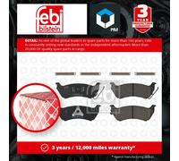 Brake Pads Set fits MERCEDES ML500 W163 5.0 Rear 01 to 05 1634200120 A1634200120