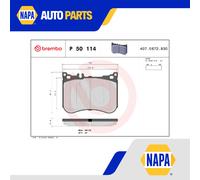 Brake Pads Set fits MERCEDES S320 222 3.0 Front 2014 on M276.824 Brembo Quality