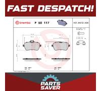 P50117 Rear Brake Pad Set 4x Pads Prepared For Wear Indicator Braking By Brembo