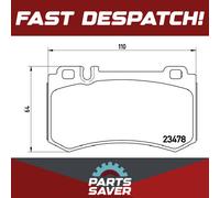 Brake Pads Set fits MERCEDES SL55 AMG R230 5.5 Rear 02 to 12 M113.992 Brembo New