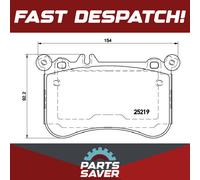 Brake Pads Set fits MERCEDES SLK55 AMG R172 5.5 Front 2012 on M152.980 Brembo