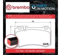 Brake Pads Set fits MERCEDES SLR R199 5.4 Rear 2004 on M155.980 Brembo Quality