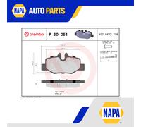 Brake Pads Set fits MERCEDES VIANO W639 2.0D Rear 2003 on OM646.982 Brembo New