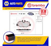 Brake Pads Set fits MERCEDES VIANO W639 3.7 Rear 2004 on M112.976 Brembo Quality