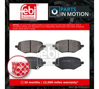 Brake Pads Set fits MG MG HS 1.5 Rear 2018 on 15E4E 10634449 Febi Quality New