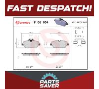 Brake Pads Set fits MINI CLUBMAN ONE F54 1.5D Front 2015 on B37C15A Brembo New