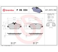 Brake Pads Set fits MINI COOPER F55, F56 1.5 Front 2013 on Brembo 34106863292