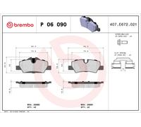 Brake Pads Set fits MINI CONVERTIBLE COOPER F57 1.5 Rear 2014 on Brembo Quality