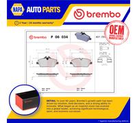 Brake Pads Set fits MINI CONVERTIBLE ONE F57 1.2 Front 15 to 17 B38A12A Brembo