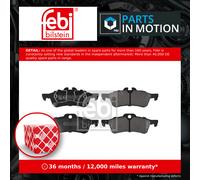 Brake Pads Set fits MINI CONVERTIBLE ONE R52 1.6 Rear 04 to 07 W10B16A Febi New