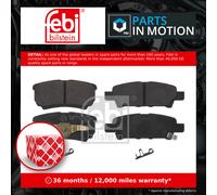 Brake Pads Set fits MITSUBISHI LANCER Mk7, Mk8 Rear 2000 on MN116929 MR955068