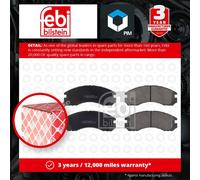 Brake Pads Set fits MITSUBISHI L200 Front 2.4 3.0 2.5D 87 to 07 With ABS Febi