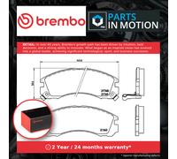 Brake Pads Set fits MITSUBISHI PAJERO/SHOGUN Mk2 2.6 Front 91 to 97 4G54 Brembo