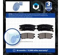 Brake Pads Set fits MITSUBISHI PAJERO/SHOGUN Mk2 3.0 Rear 90 to 00 Blue Print