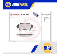 Brake Pads Set fits NISSAN INTERSTAR X70 1.9D Rear 02 to 06 Brembo 4406000QAE