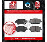Brake Pads Set fits NISSAN NOTE E12 1.2 Front 2012 on D10601HA1A D1M601HA0B Febi