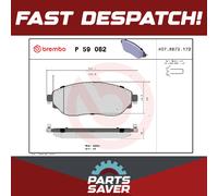 Brake Pads Set fits NISSAN PRIMASTAR X82 2.0D Front 2021 on Brembo 4106000Q1H
