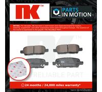 Brake Pads Set fits NISSAN JUKE F15 1.6 Rear 14 to 19 NK 044608H385 440608H385