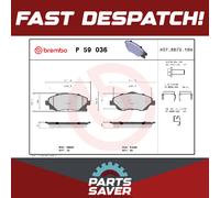 Brake Pads Set fits OPEL COMBO 1.6 Front 2001 on Z16SE Brembo 09200108 93370275