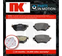 NK Rear Brake Pad Set for Peugeot 308 THP 125 1.6 Litre March 2014 to March 2021