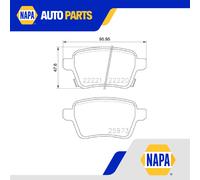 Brake Pads Set fits OPEL CORSA E 1.2 Rear 2014 on Brembo 1605285 95517078 New