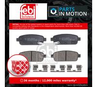 Brake Pads Set fits OPEL MOKKA X J13 1.6D Rear 2018 on D16DTH 013300867 Febi New