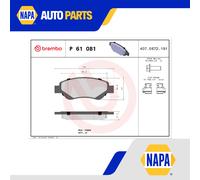Brake Pads Set fits PEUGEOT 108 VTi 1.0 Front 2014 on CFB(1KR) Brembo 1611456980