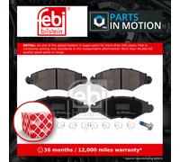 Febi Bilstein 16575 Disc Brake Brake Pad Set Fits Peugeot 206+ 1.1 1.4 i '09-'13