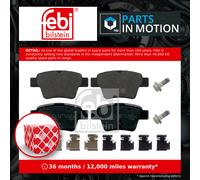 Brake Pads Set fits PEUGEOT 307 3E, 3H 1.6D Rear 03 to 09 E172270 E172286 Febi