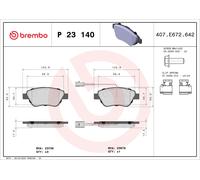 Brake pads P 23 140 BREMBO for FIAT CITROËN PEUGEOT
