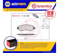 Brake Pads Set fits PEUGEOT BOXER 2.2D Rear 2006 on Brembo 1611140880 1611457480