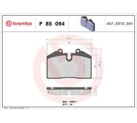 Brake Pads Set fits PORSCHE 928 GTS 5.4 Rear 91 to 95 Brembo 93035193700 Quality