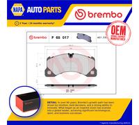 Brake Pads Set fits PORSCHE PANAMERA 970 3.0 Front 11 to 16 Brembo 95535193960