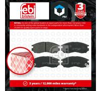 Febi Bilstein 16327 Disc Brake Brake Pad Set Fits Mitsubishi Lancer 1.6 '89-'03
