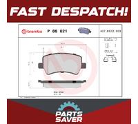Brake Pads Set fits RANGE ROVER EVOQUE L538 Rear 2.0 2.0D 2.2D 11 to 19 Brembo