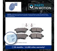 Brake Pads Set fits RENAULT ZOE Rear 2019 on 5AQ605 Blue Print 440601416R New