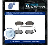 Brake Pads Set fits RENAULT MASTER Mk3 2.3D Rear 2010 on Blue Print 440600264R