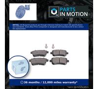 Brake Pads Set fits RENAULT ZOE Rear 2019 on 5AQ605 Blue Print 440601416R New