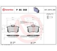 Brake Pads Set fits SEAT ALHAMBRA 7V 2.0 Rear 96 to 10 Brembo 7M3698451 Quality