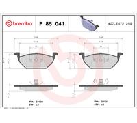Brake Pads Set fits SEAT IBIZA Front 2002 on Brembo 180698151 18D698151 Quality