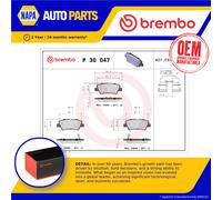 Brake Pads Set fits SSANGYONG ACTYON Mk1, Mk2 2.0D Rear 2011 on Brembo Quality