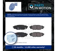 Brake Pads Set fits SUBARU FORESTER SH, SJ 2.0 Rear 2008 on Blue Print Quality