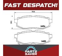 Brake Pads Set fits SUBARU FORESTER SJ 2.0D Rear 2013 on EE20Z Brembo 26696CA000